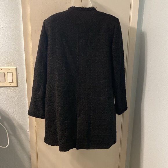 Zara Double Breasted Tweed Black Jacket Size M - Picture 3 of 12
